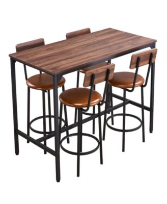 47 Inch Bar Height Table Set with 4 Stools for Kitchen and Dining