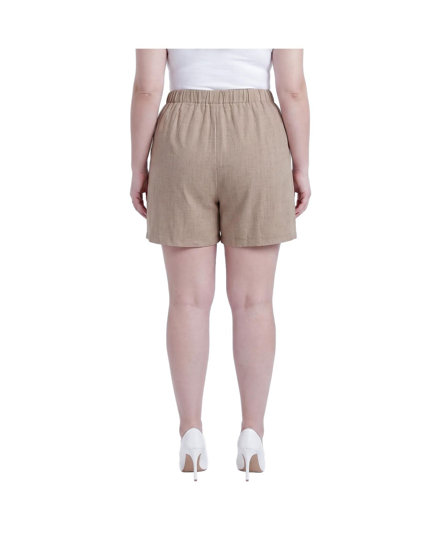 Женские шорты Standards & Practices Plus Size Khaki Shorts with Pockets, цвет: Хаки — фото 2