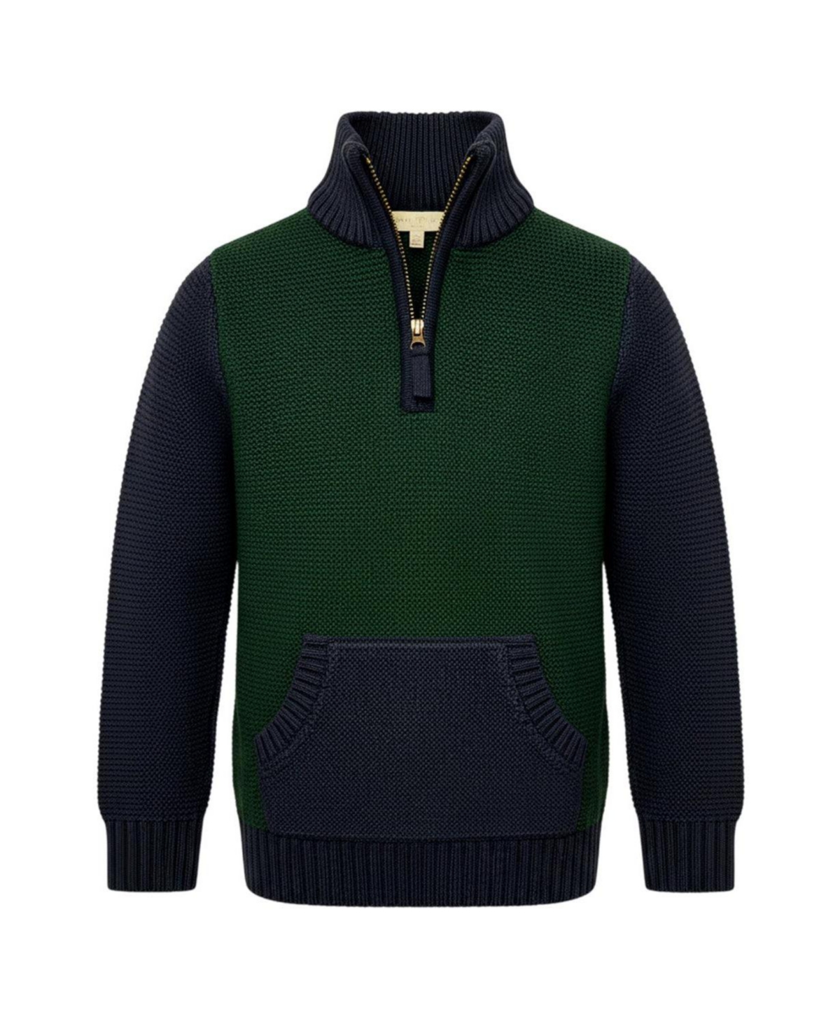 Hope & Henry Little and Big Boys' S- Xl Organic Half Zip Kanga Sweater
