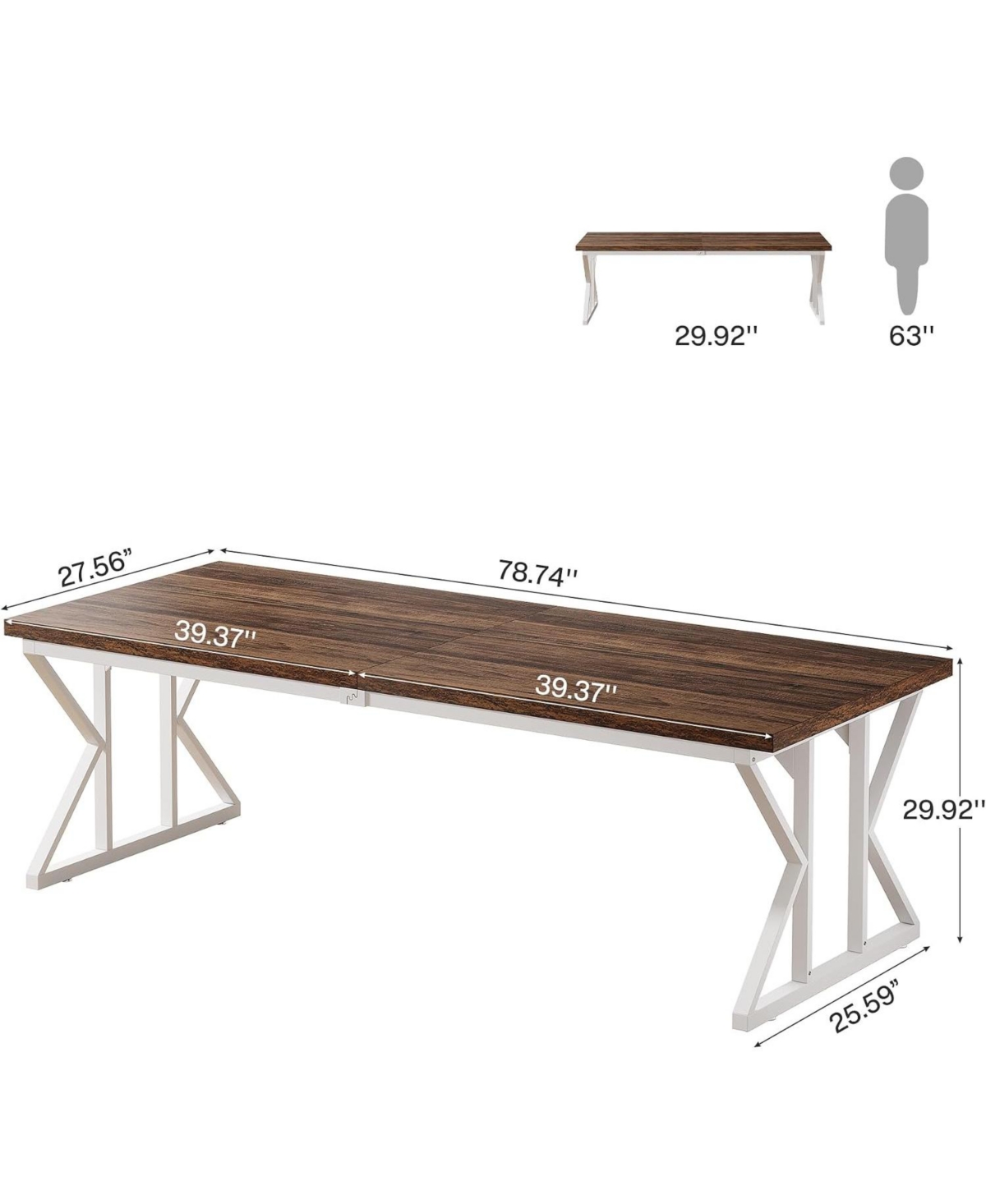 Tribesigns 78.74" Industrial Executive Desk