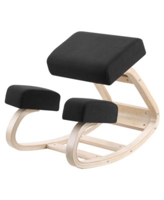 Ergonomic Wooden Kneeling Chair with Thick Foam Cushions Adjustable Height for Home Office