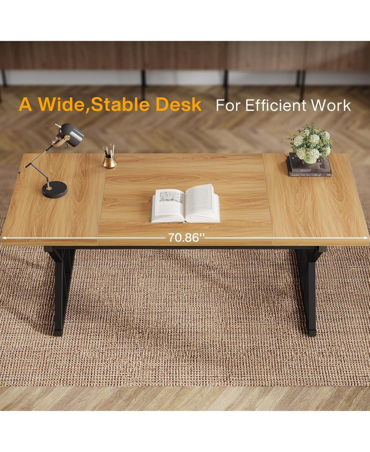 Tribesigns 70.86" Industrial Executive Desk.