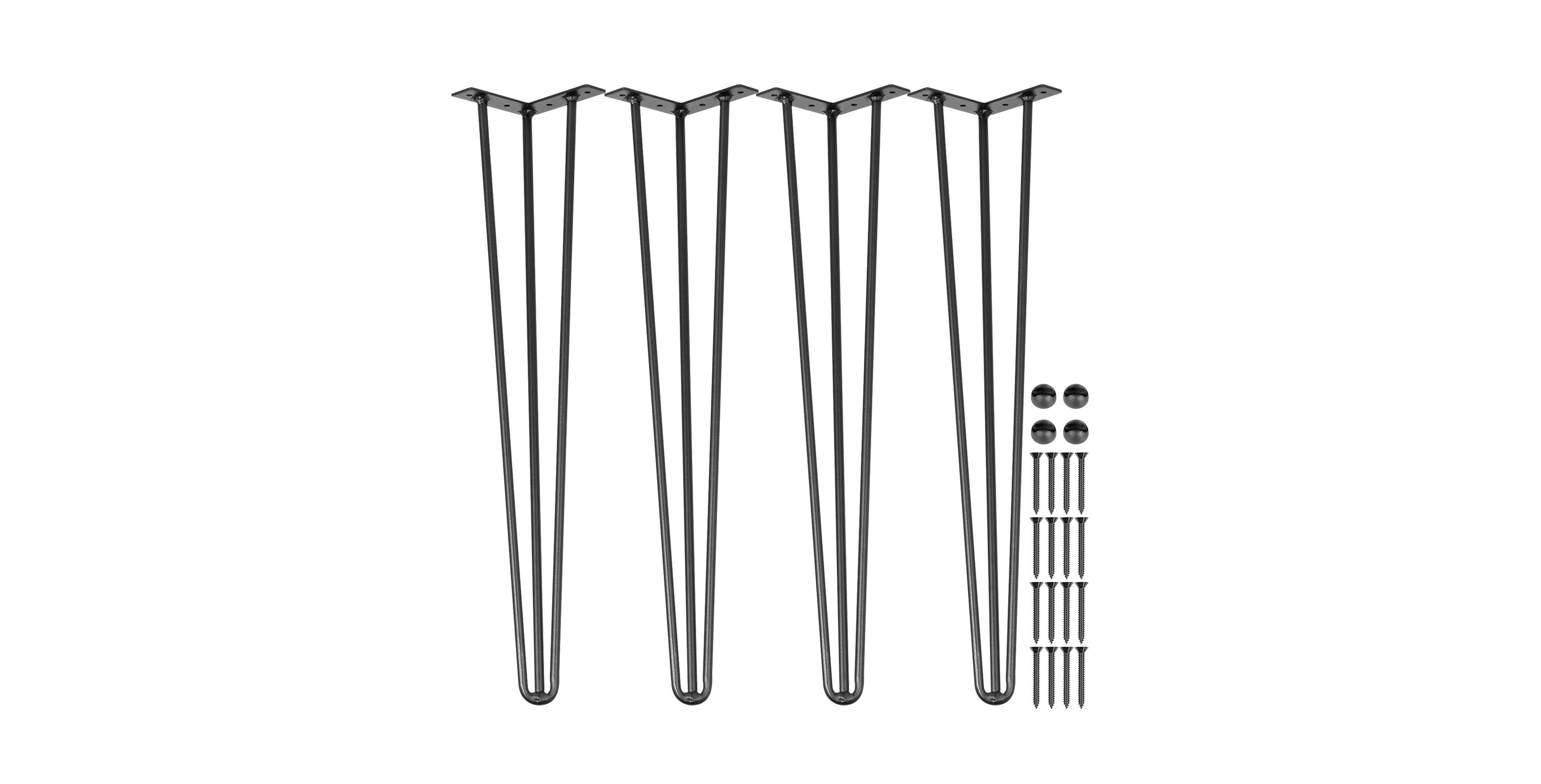 Sugift 18in Set of 4 Hairpin Desk Legs 880lbs Load Capacity Each 220lbs 3 Rod Carbon Steel Furniture Legs