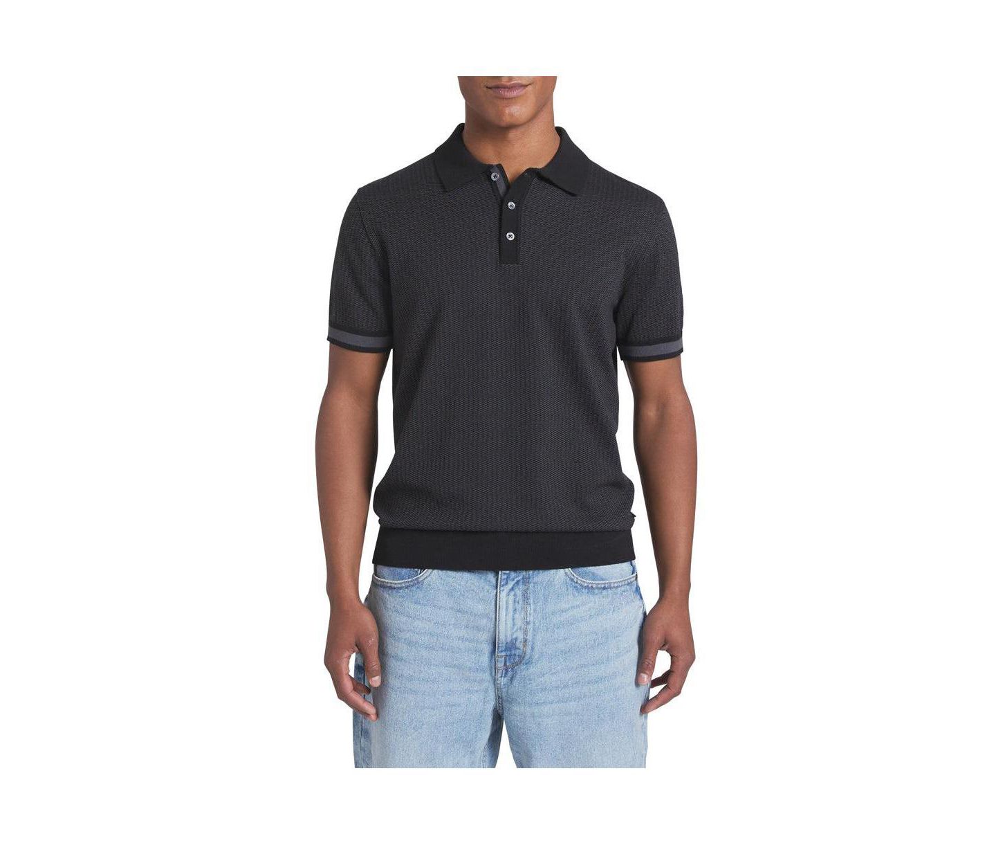 Мужские топы DKNY Rock land sweater polo, цвет: Чёрный — фото 1