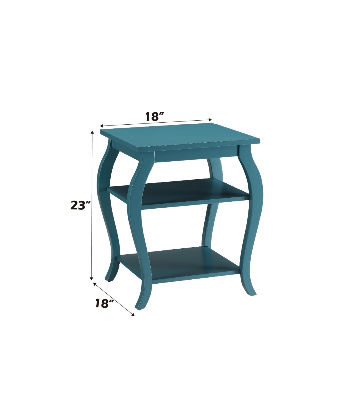 Flynama 2-Tier Open Storage Accent Table with Solid Wood Cabriole Leg