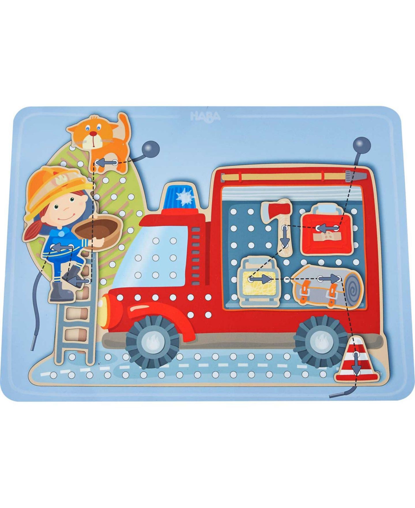 Детские игрушки Haba Fire Engine Rescue Threading Fine Motor Skills 38-Piece Activity, Ages 3+, цвет: Open Miscellaneous — фото 8