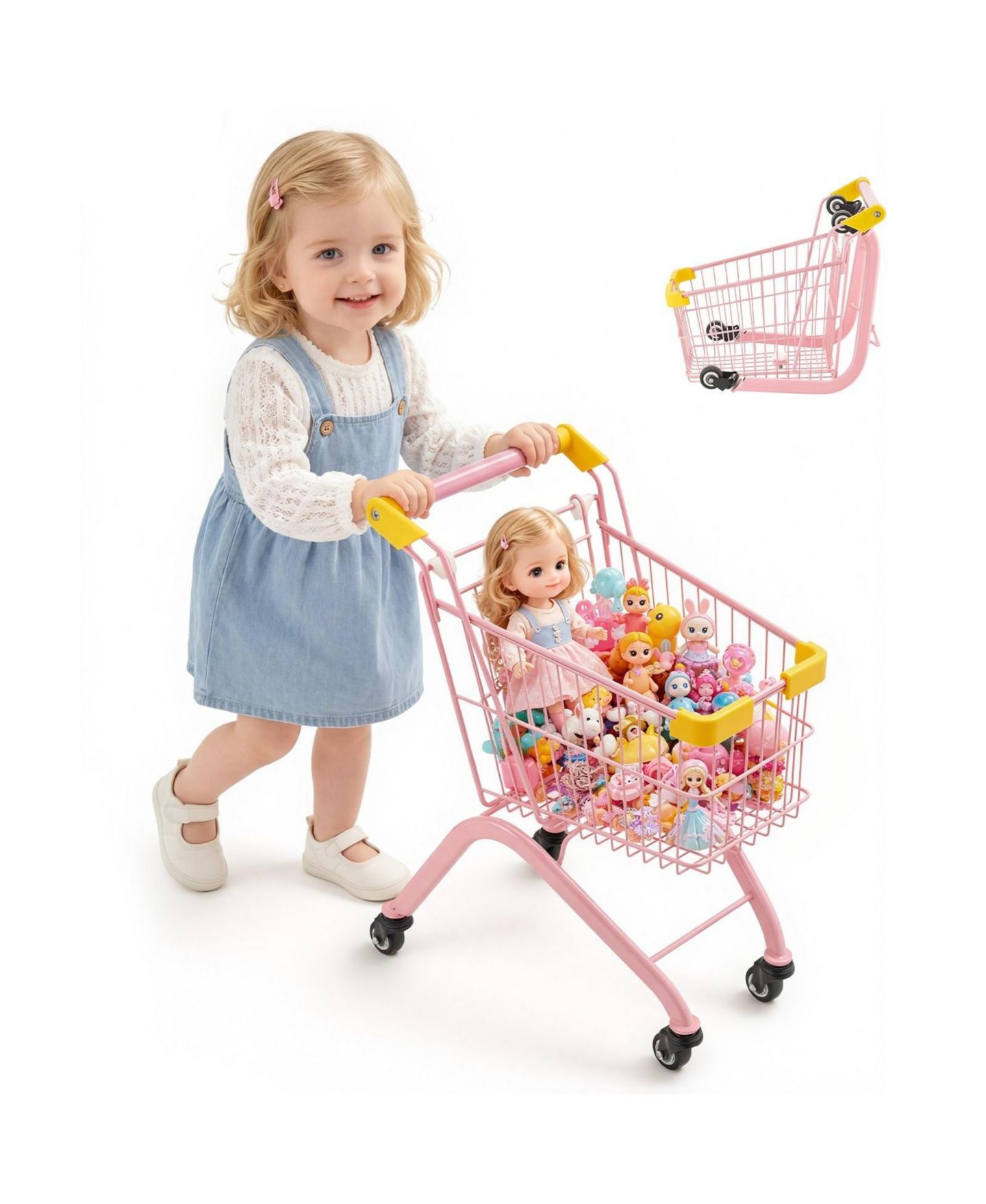 Детская игрушка SUGIFT Doll-Seat Foldable Shopping Cart, Ages 3+, цвет: Розовый — фото 9