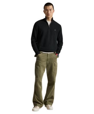 Polo Ralph Lauren Men's Mesh-Knit Cotton Quarter-Zip Sweater - Macy's