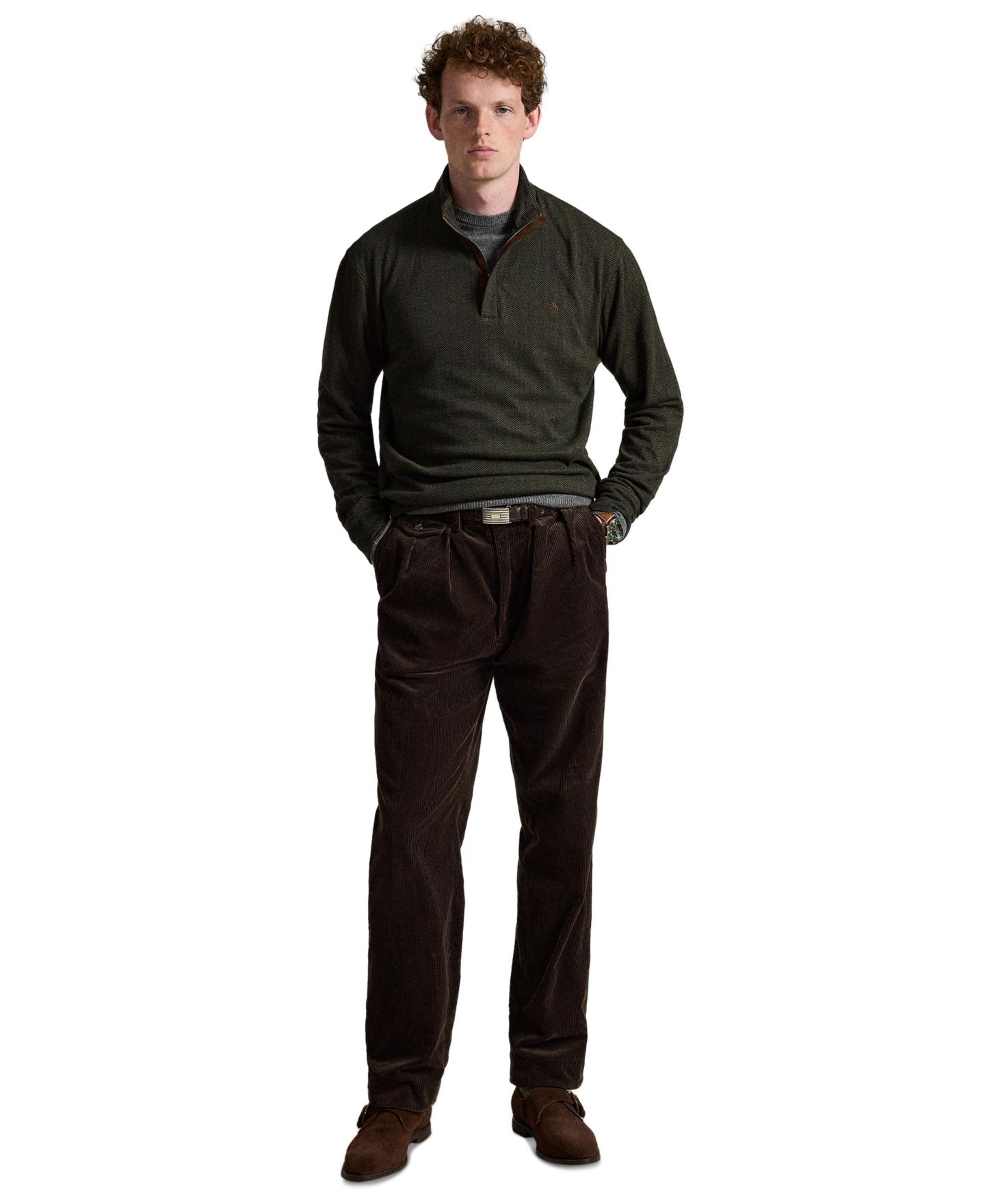 Мужской свитер Polo Ralph Lauren Luxury Classic-Fit, цвет: Меланжевый / Чёрный — фото 2