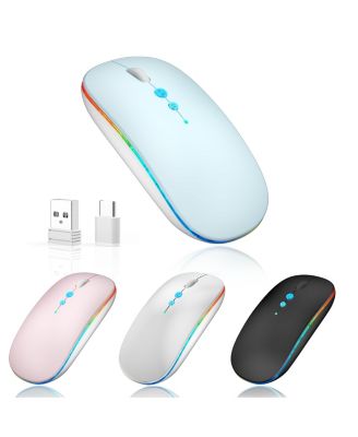 Rechargeable Wireless Quiet-Click Mouse Compatible with PC/Mac