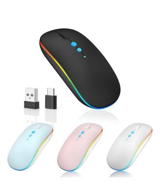 Rechargeable Wireless Quiet-Click Mouse Compatible with PC/Mac