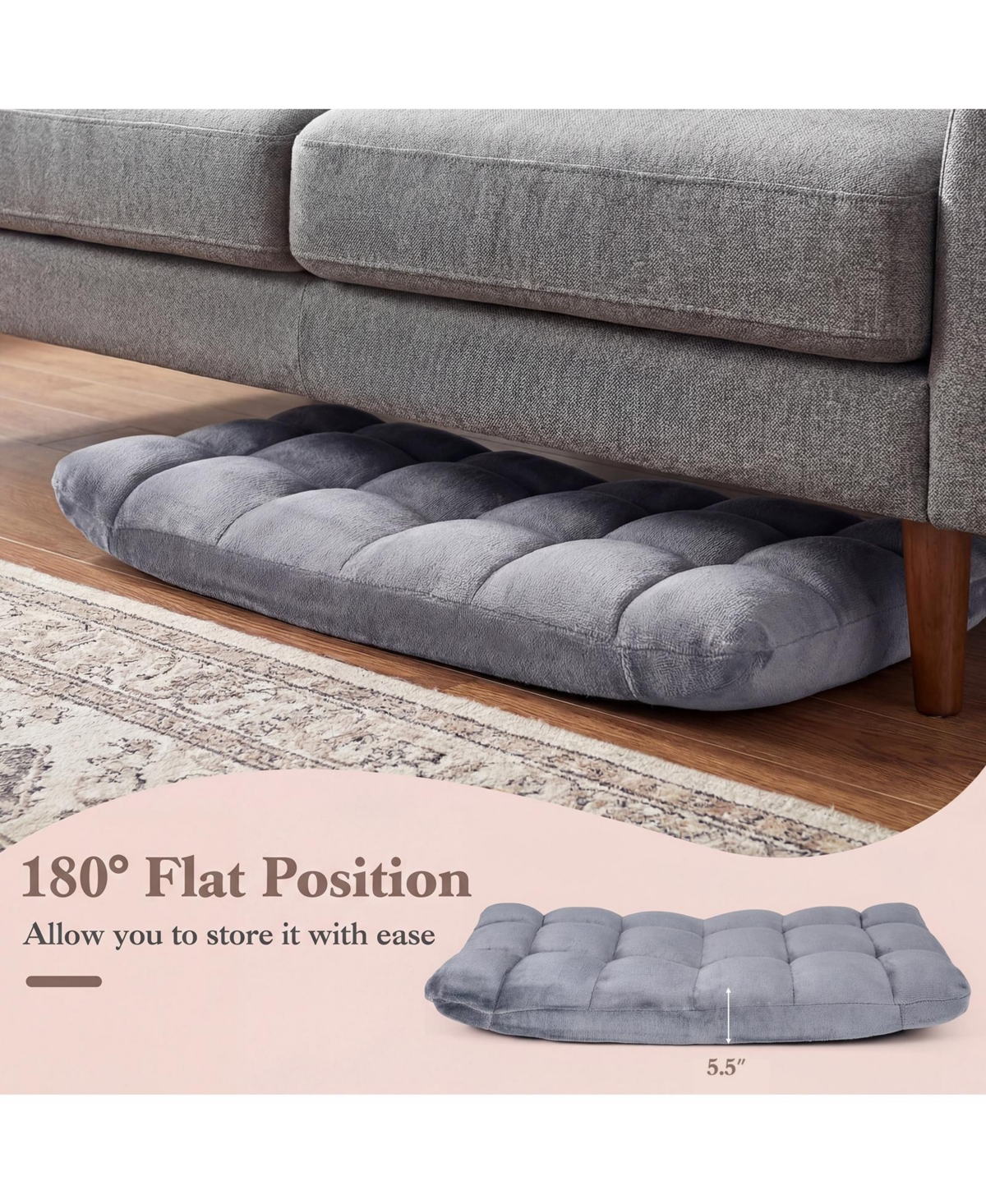 Costway Adjustable 14-Position Floor Chair Folding Lazy Gaming Sofa Chair Cushioned