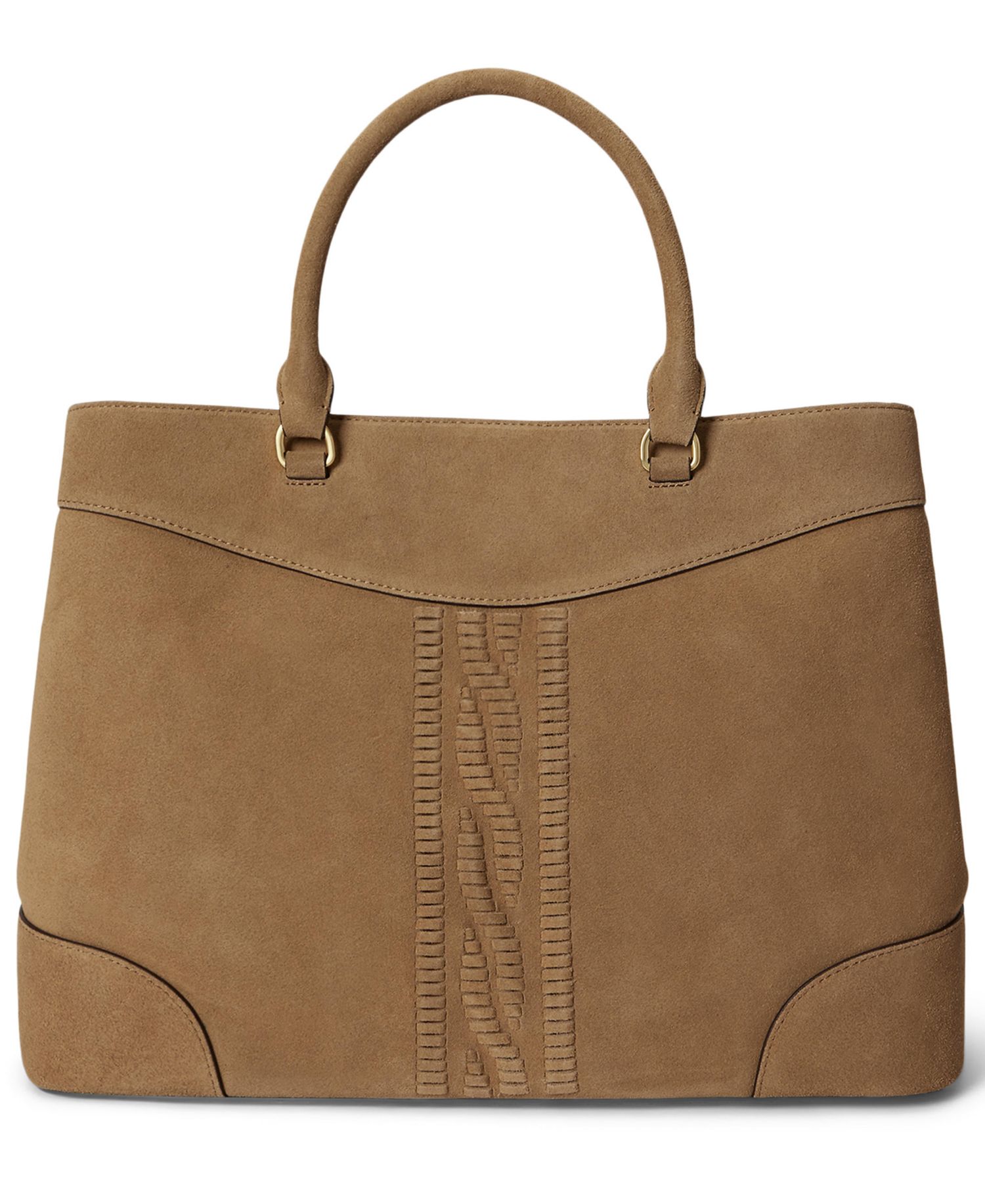 Marcy Suede Cable-Embossed Large Satchel Bag
