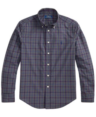 Boys' 8-20 Plaid Cotton Poplin Shirt