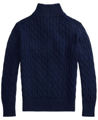 Polo Ralph Lauren Boys' 8-20 Cable-Knit Cotton Full-Zip Sweater
