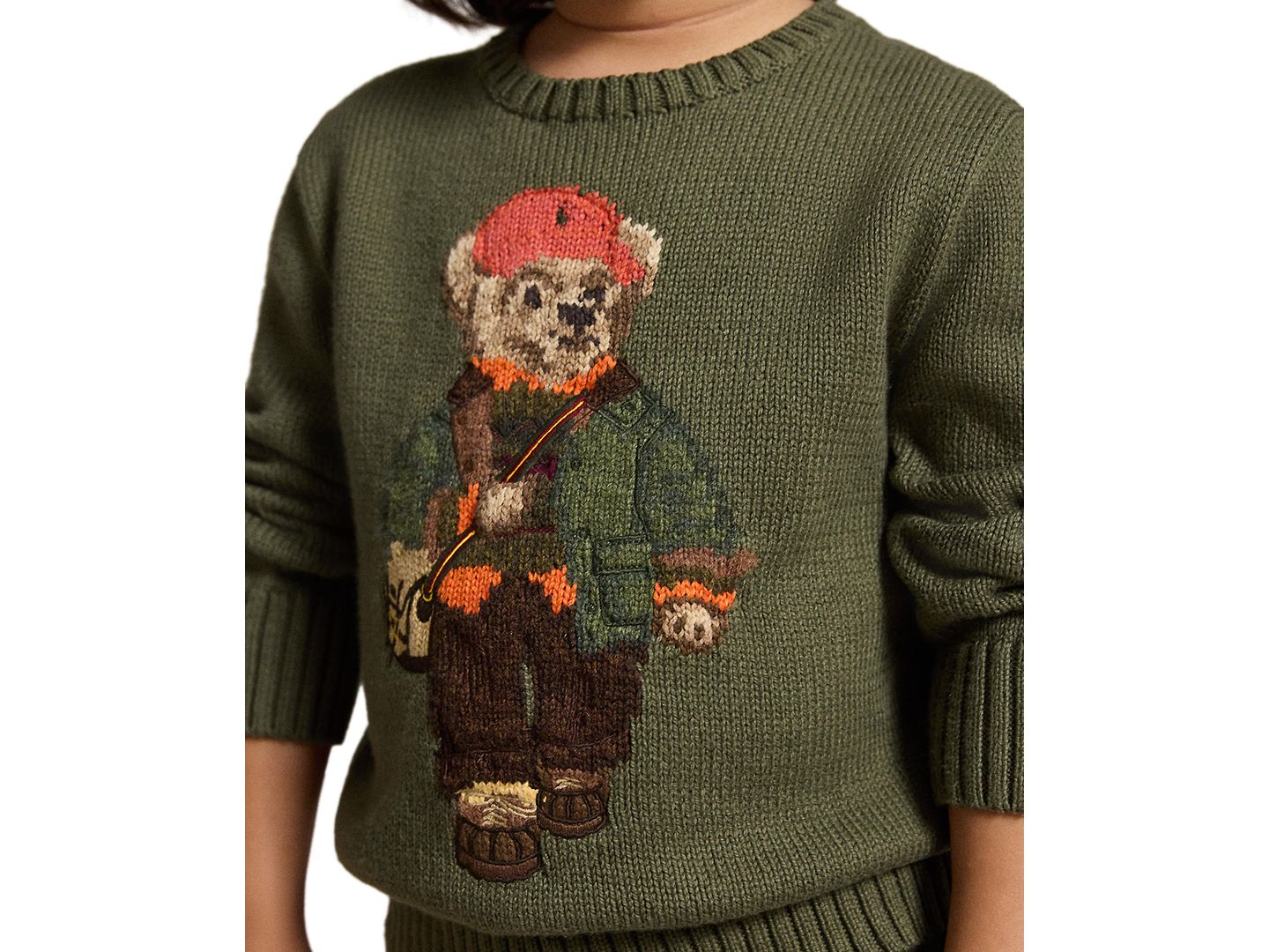 Свитер Polo Ralph Lauren Polo Bear Sweater для мальчиков, цвет: Оливковый — фото 4