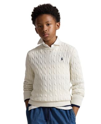 Boys' 8-20 Cable-Knit Cotton Sweater