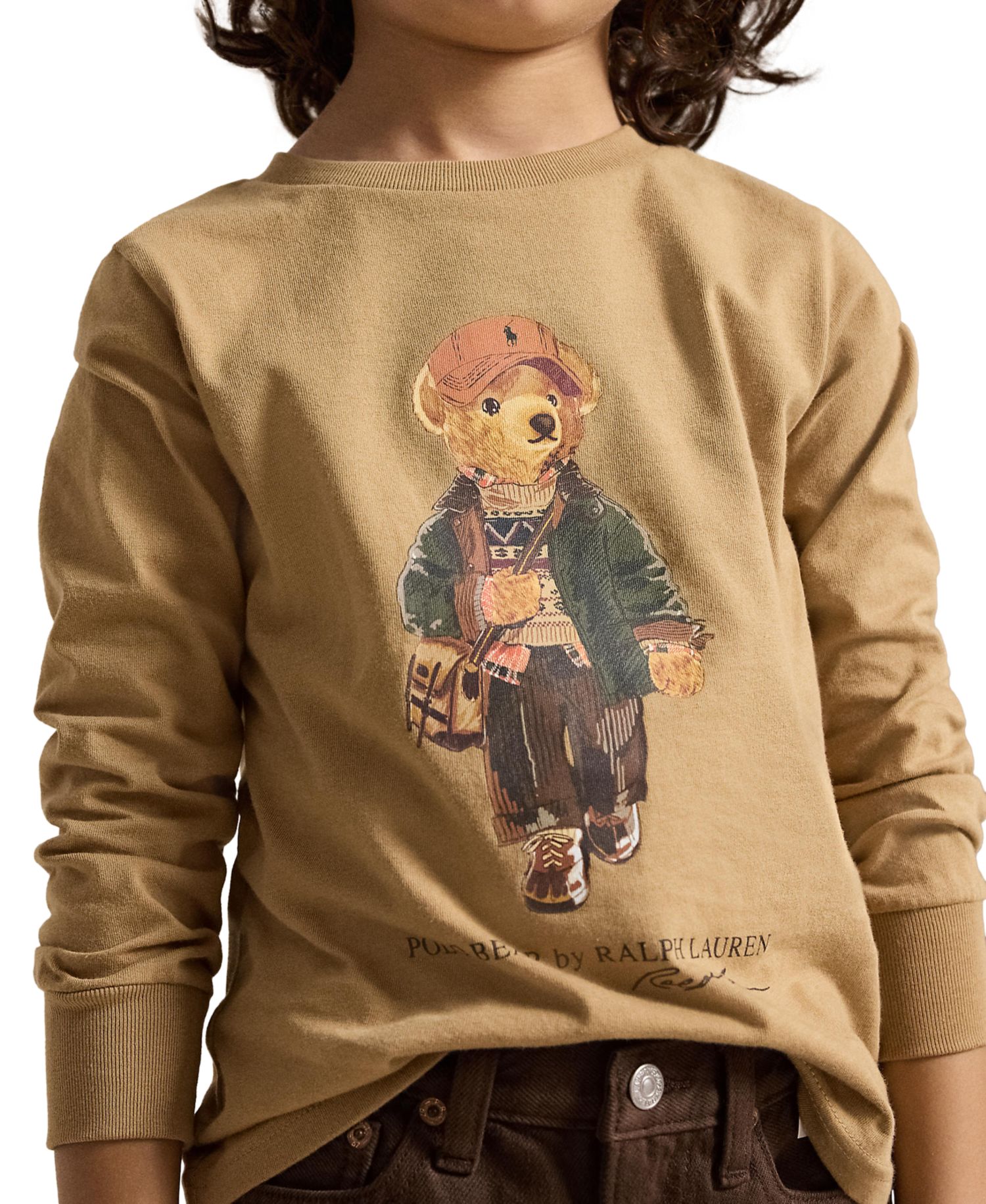 Boys' 2T-7 Polo Bear Cotton Long-Sleeve T-Shirt