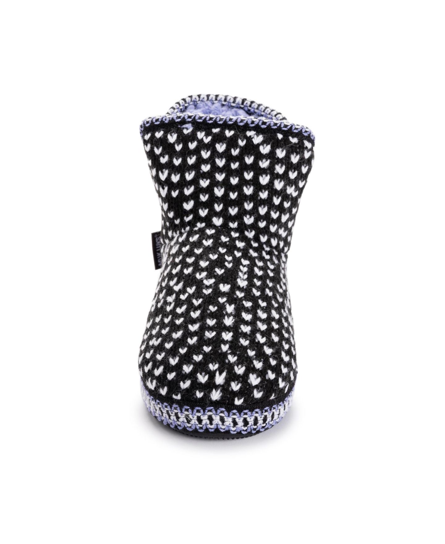 Женские тапочки MUK LUKS Leigh Bootie Slippers, цвет: Чёрный / Белый — фото 5