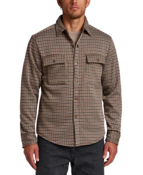 Мужская куртка Weatherproof Vintage Vintage Knit Check Shirt Jacket, цвет: Каштановый