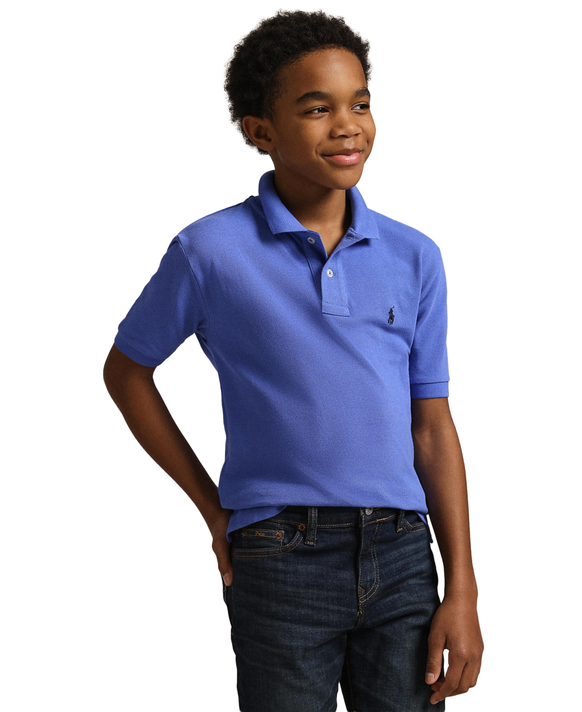Polo Ralph Lauren Big Boys Cotton Mesh Logo Polo Shirt - Scottsdale Blue