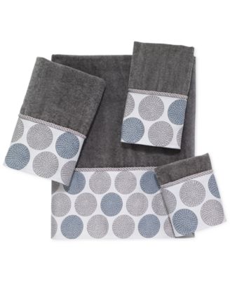 Dotted Circle Bordered Cotton Bath Towels