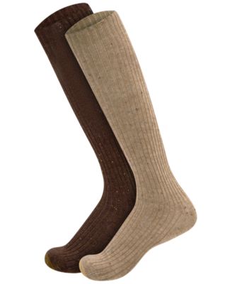 Women's Knit Nep Reinforced Toe Knee-High Socks, 2-Pack