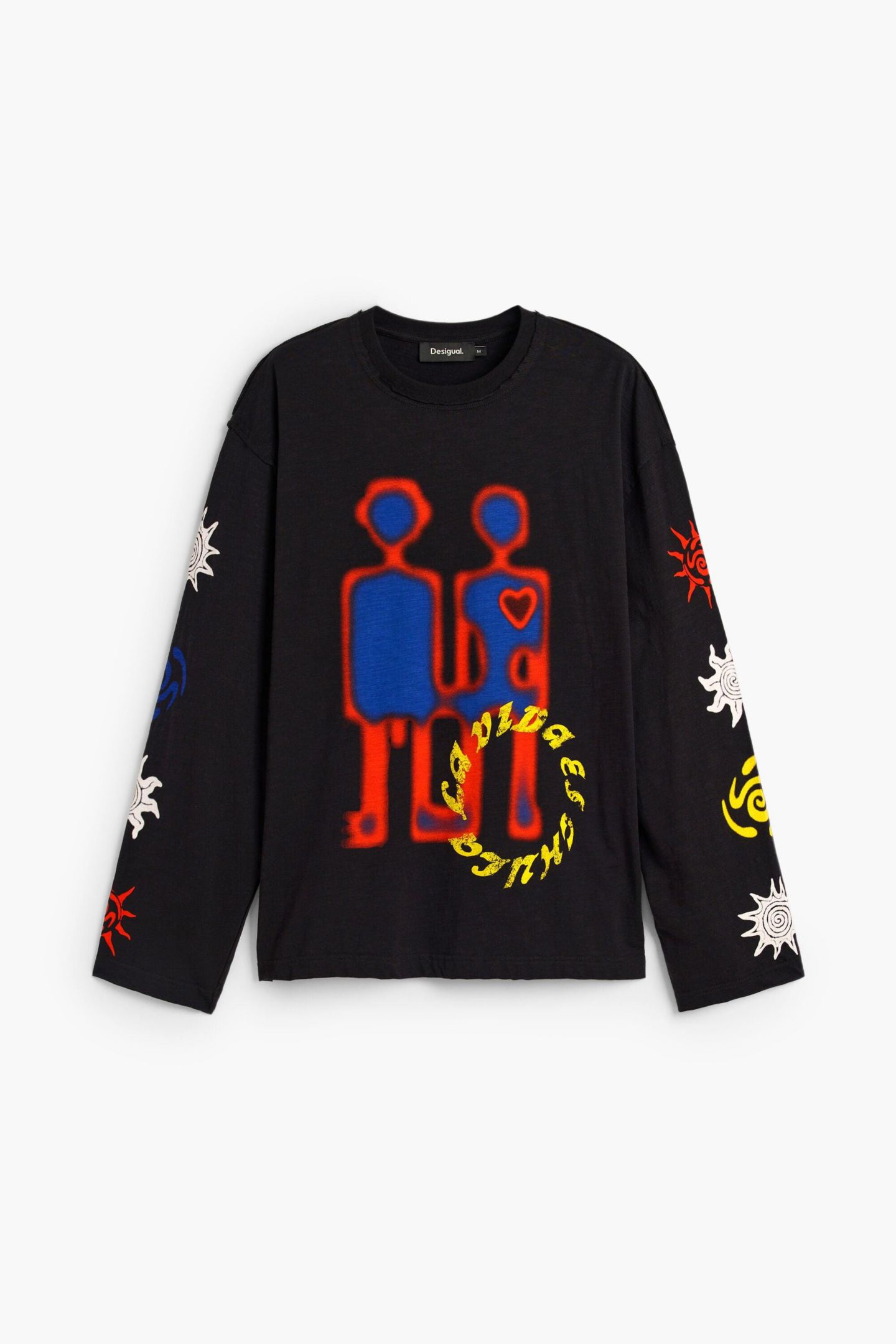 Мужская футболка Desigual Printed Long Sleeve, цвет: Чёрный — фото 6