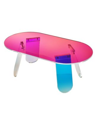 Acrylic Coffee Table with Iridescent Finish and Modern Style