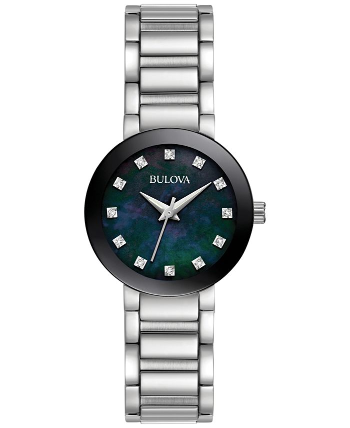 Bulova - Women's Diamond Accent Stainless Steel Bracelet Watch 26mm 96P172