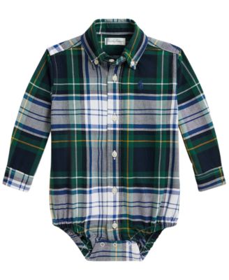 Baby Boys' Plaid Cotton Oxford Bodysuit