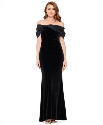 Women's Velvet Off-the-Shoulder Dress