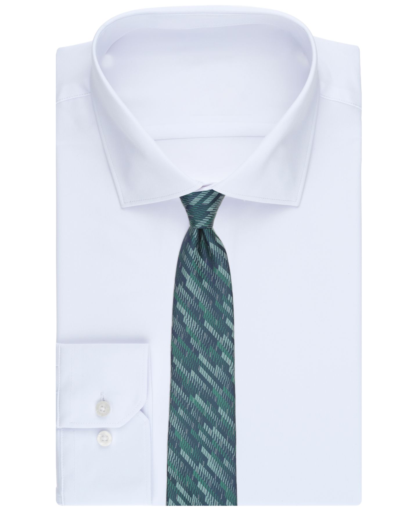 Мужской галстук Perry Ellis Portfolio Tonkin Abstract Pattern Classic Tie, цвет: Зелёный — фото 3