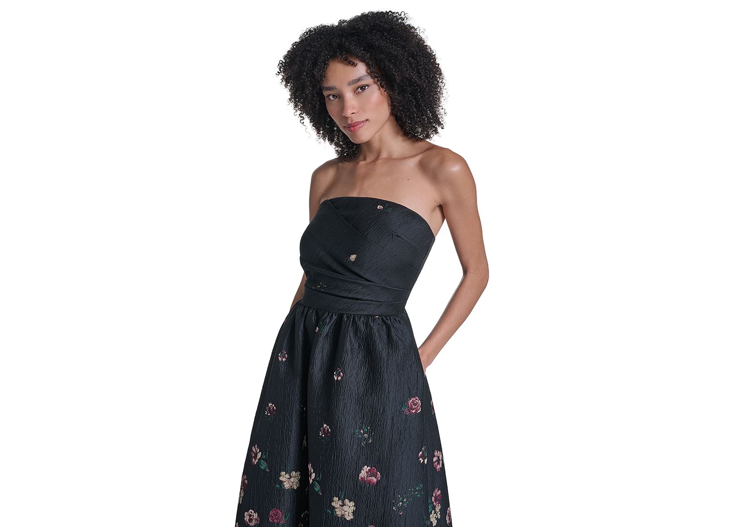 Women's Strapless Floral Gown