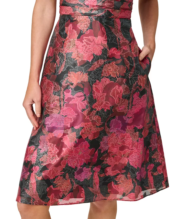 Women's Floral Jacquard Dress - thumbnail 4