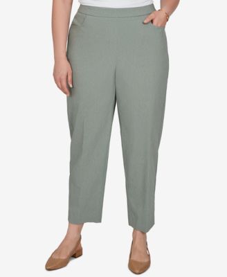 Plus Size Provence Millennium Flat-Front Pull-On Cropped-Ankle Pants