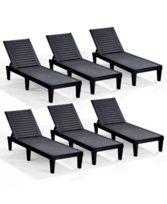 All-Weather Adjustable Patio Lounge Chairs Set of 6 for Poolside and Backyard