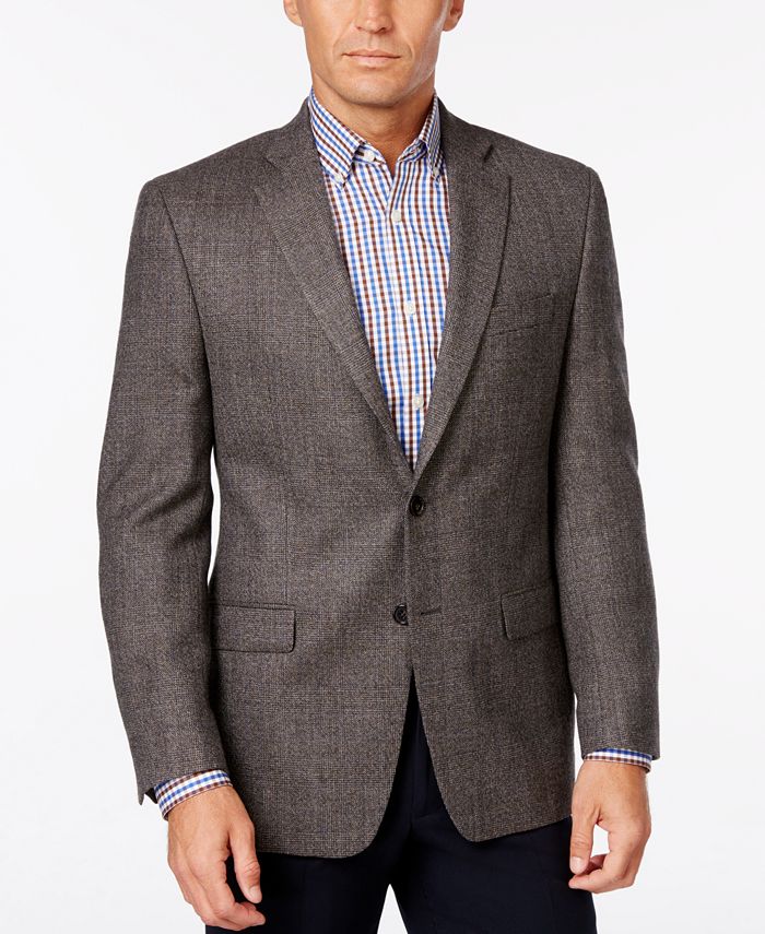 Ralph Lauren Men's Long Plaid Classic Fit Gray Size 44