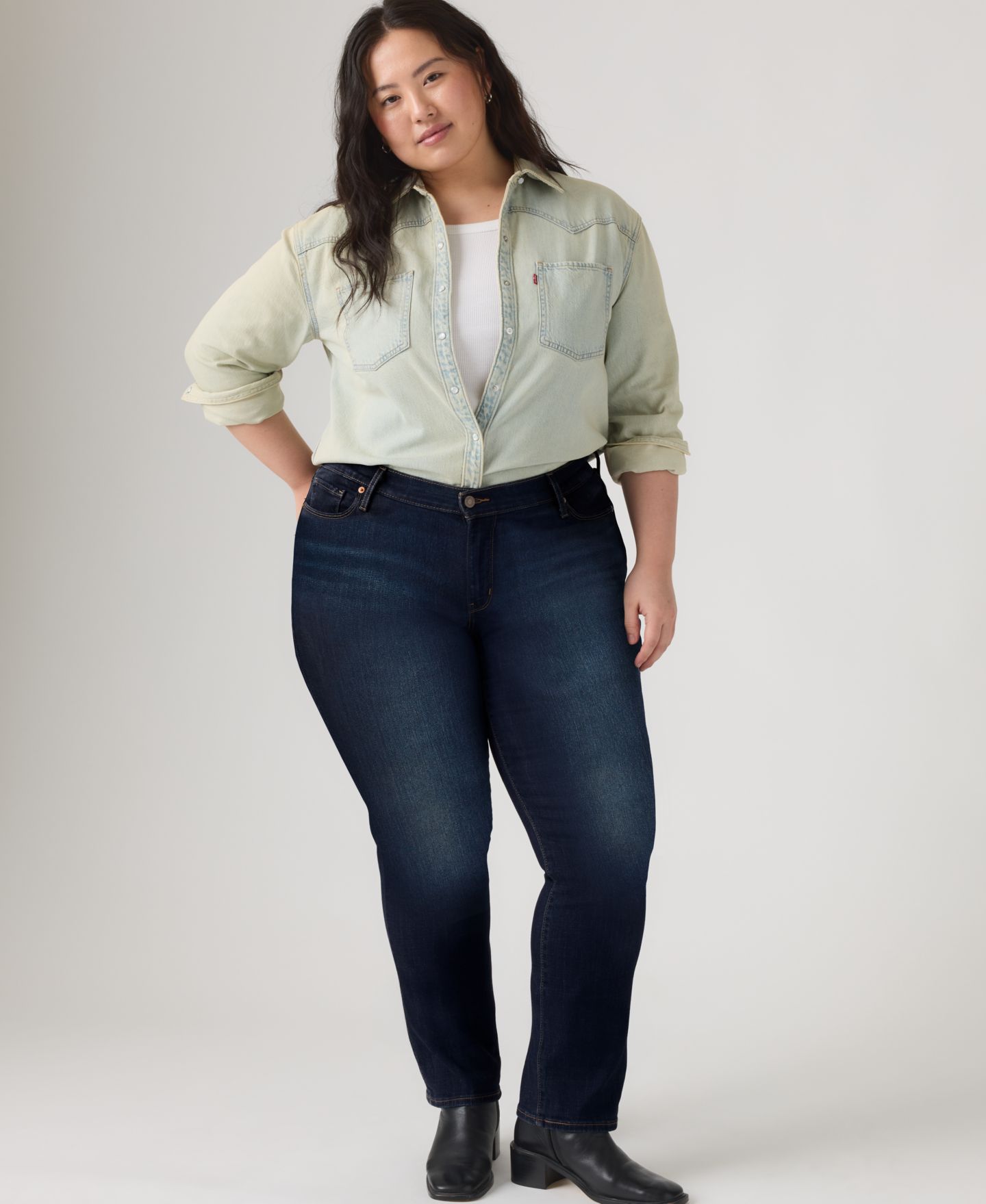 Женские джинсы Levi's Trendy Plus Size Classic Straight Leg, цвет: Fresh Face — фото 4