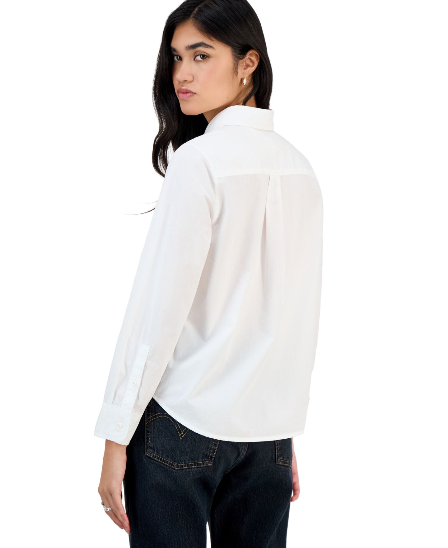 Женская рубашка Levi's Carlile Classic Poplin Long-Sleeve Shirt, цвет: Яркий белый — фото 4