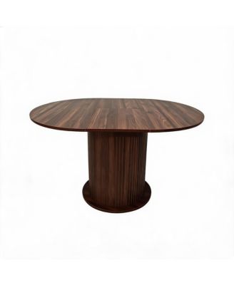 43.3' /59 ' Adjustable-Size Round Dining Table, Seats 4-6 People, Round Dining Table with Slatted Legs, Suitable for Kitchens and Living Rooms