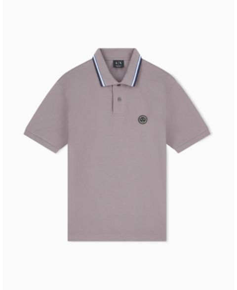 Мужское поло A|X Armani Exchange Short Sleeves Pique Tipping Polo Shirt, цвет: Falcon