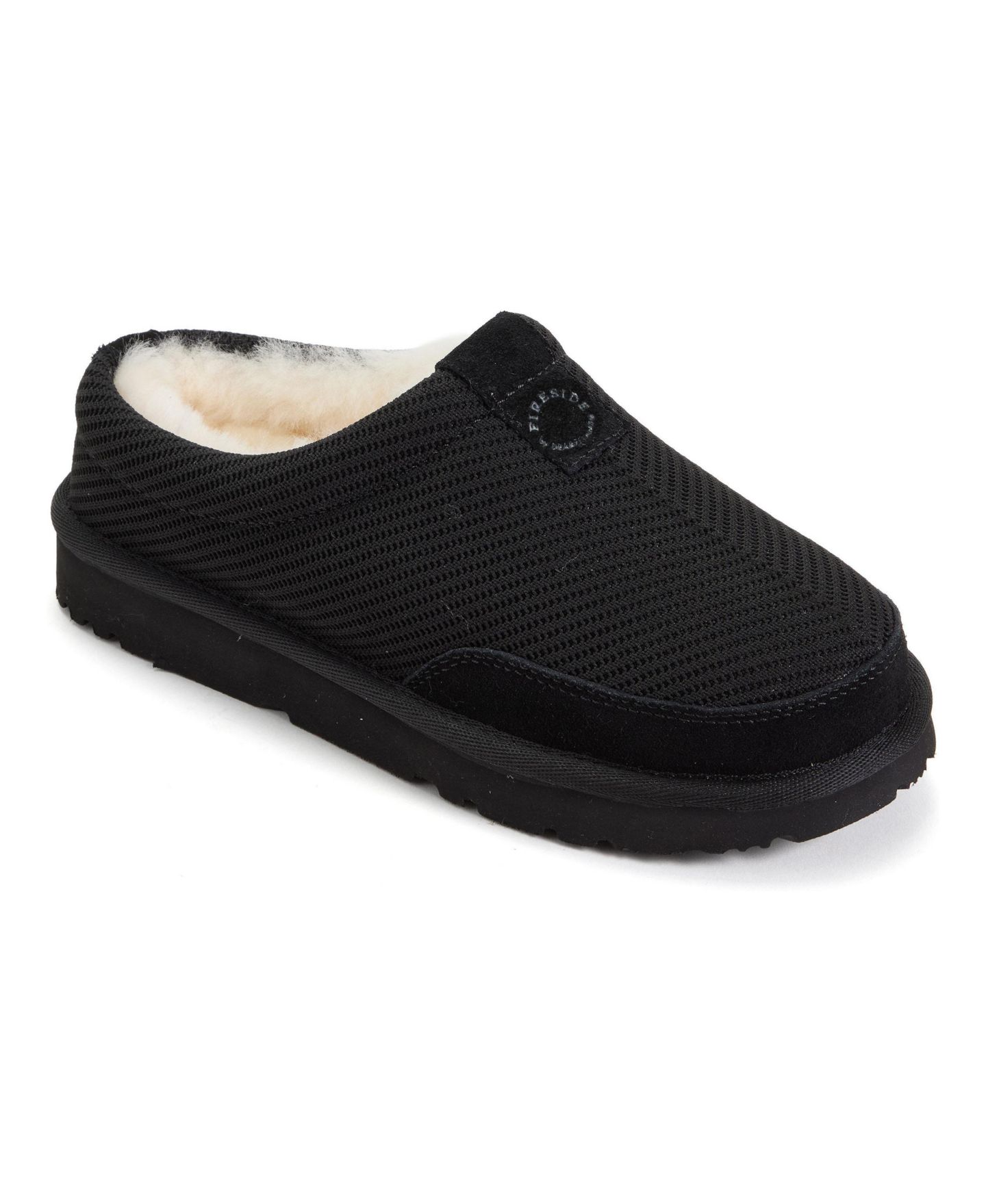 Женские сабо Dearfoams Fireside by Greta Sport Knit Twill Clog Water Repellent Slippers, цвет: Чёрный — фото 1