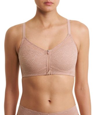 Women's Pretty Smooth Zip Front Pocketed Mastectomy Wireless Bra