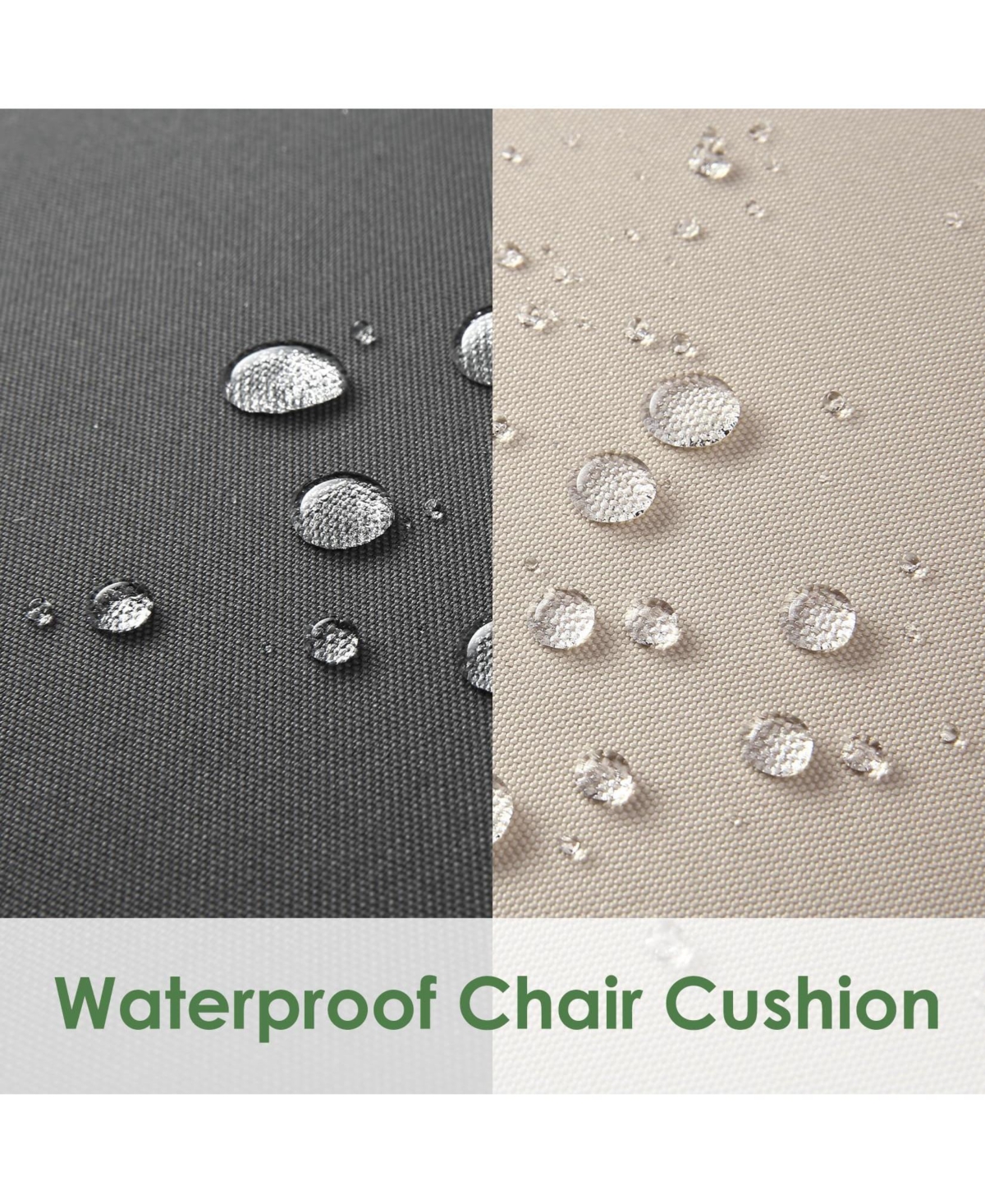 22"/19" W x 4"H Set of 2 Outdoor Chair Cushions with Ties, 600D Polyester Oxford Fabric Square Seat Pad for Patio Garden Porch Deck, Grey/Beige