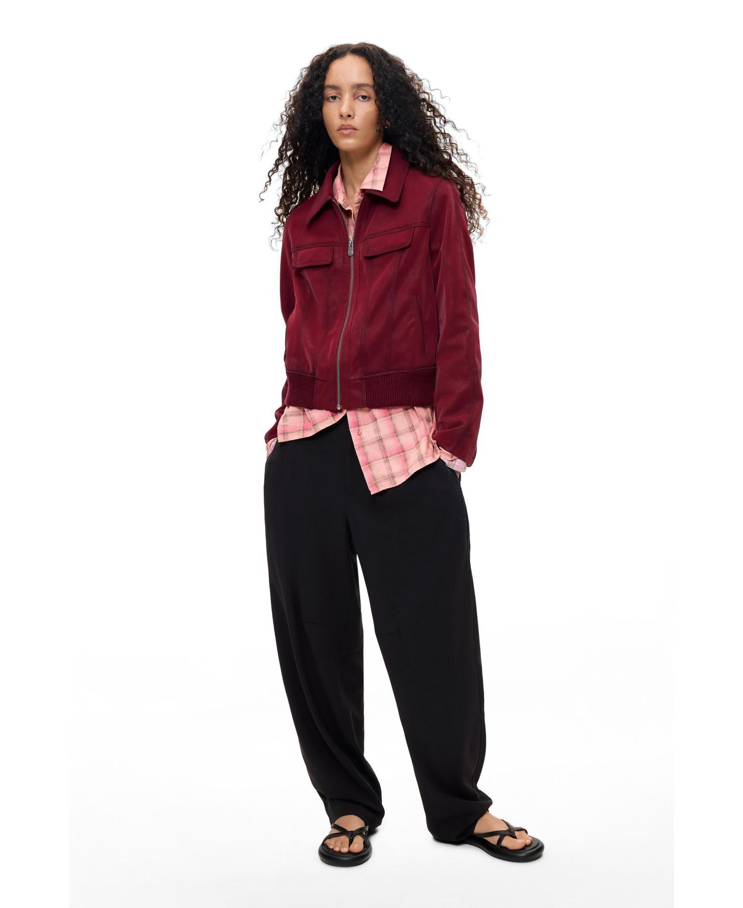 Women's Polyurethane Bomber Jacket