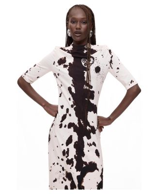 Women's A-Line Three-Quarter-Sleeve Midi Dress