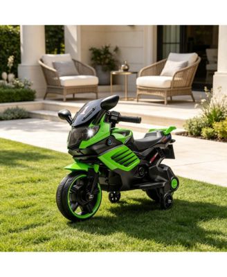 30 Inch Kids 6V Ride On Motorcycle, Electric Bike with Training Wheels Headlights Music for Toddlers, Light Pink/Rose Red/Green/White, Ages 2-5