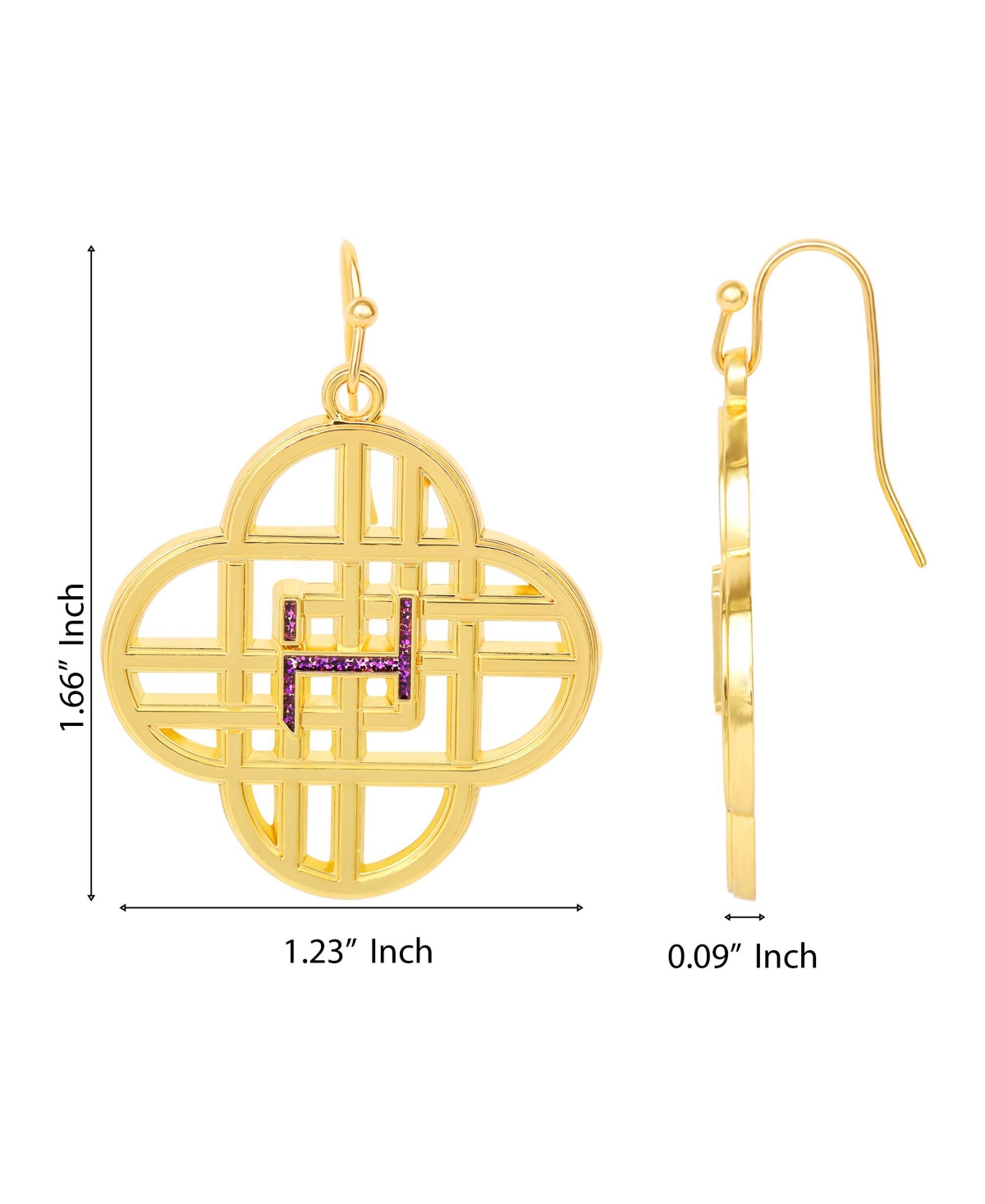 K-Pop Demon Hunters Jewelry Huntrix Logo Dangle Earrings Official License, Gold-Tone Huntix Earrings, K-Pop Gifts