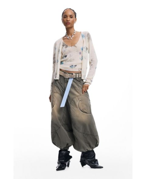 Женские брюки Desigual Balloon Cargo, цвет: Светлый зелёный